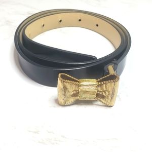 Kate Spade Gold Medal Bow Patten Leather Belt size M